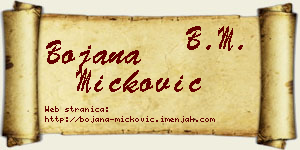 Bojana Micković vizit kartica